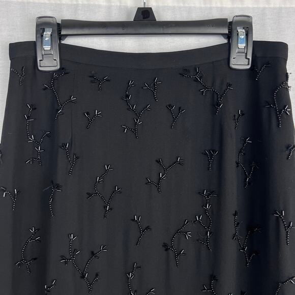 Vintage INC Skirt Black Beaded Silk Mini Whimsigoth Occasion Event Hoco Glam - Picture 2 of 7